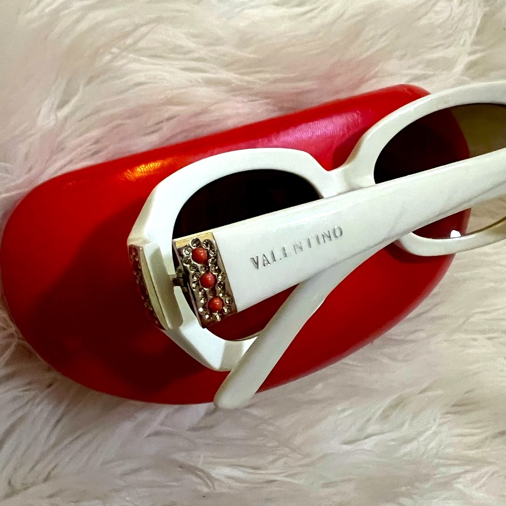 Valentino White Frame Sunnies